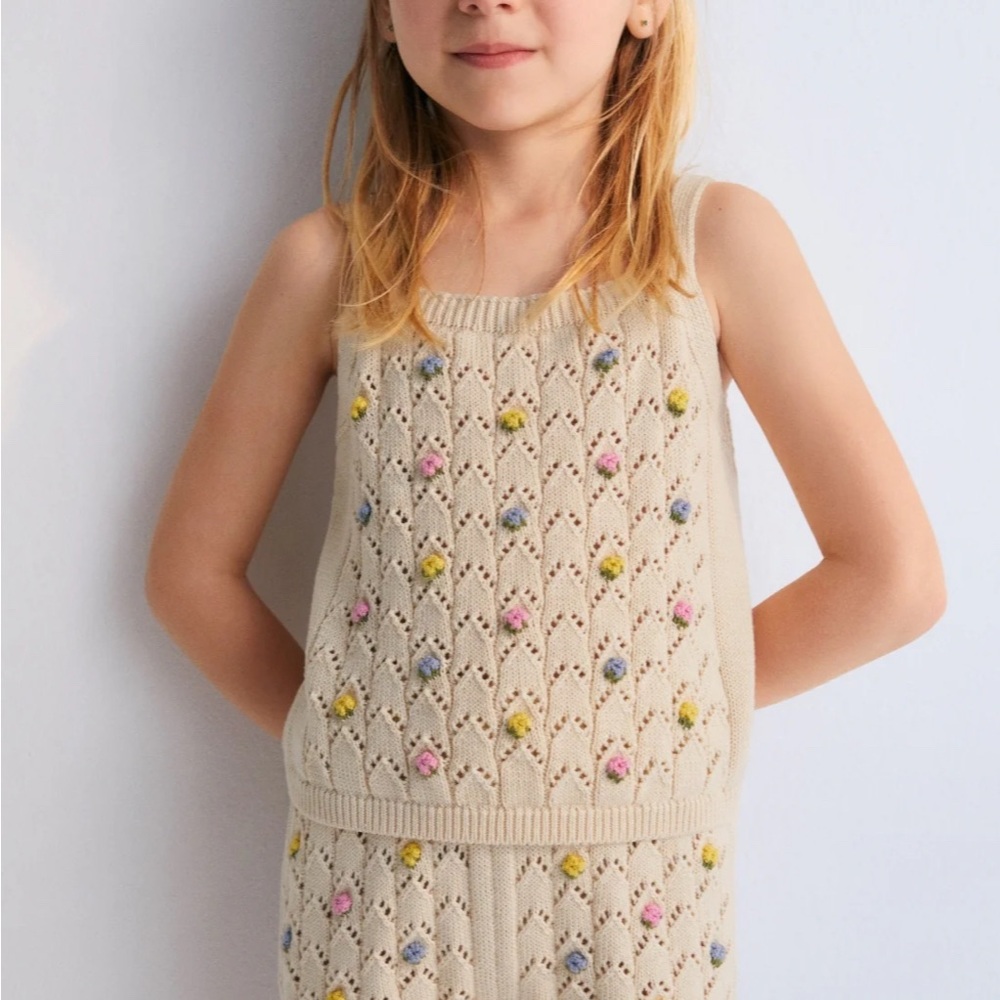 Jacadi Cream Knit Kids Matching Set